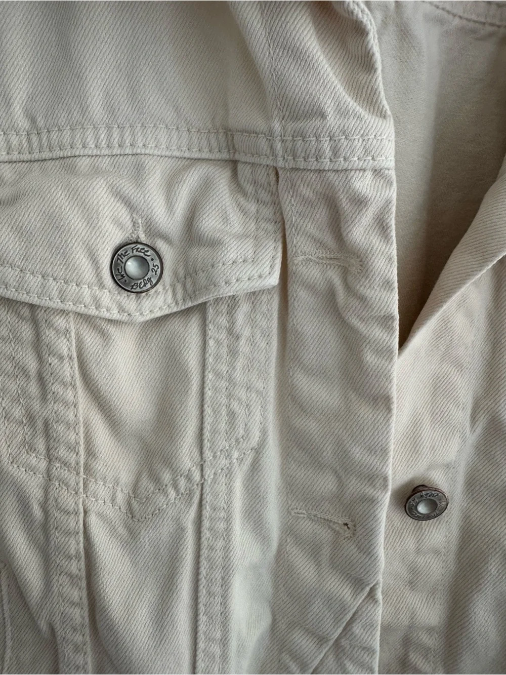 Free People Nikita Cropped Denim Jacket Cream Small - Picture 5 of 5